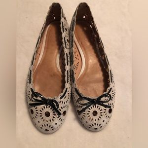 Authentic Coach ballet flats. White with black trim. US size 8.5 EUC